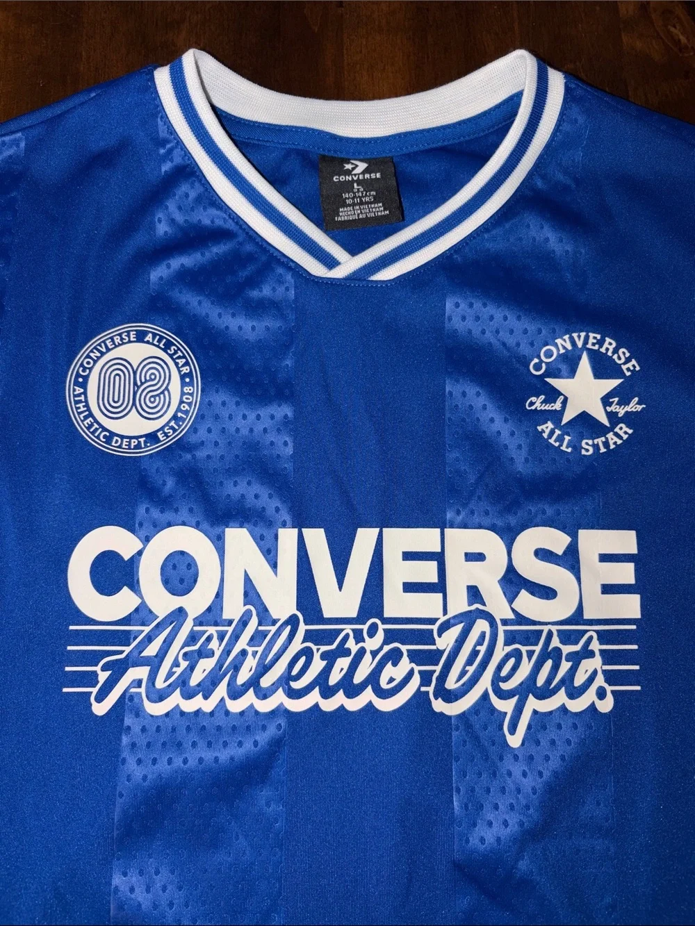 Converse Boy’s Royal Blue Athletic Jersey with White Logo Soccer NWT L